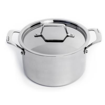 BergHOFF - Professional Tri-Ply 4qt. 18/10 Stainless Steel 8" Stockpot with Stainless Steel Lid - 2219132