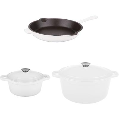 BergHOFF - Neo 5-Piece Cast Iron Cookware Set - White - 2220010