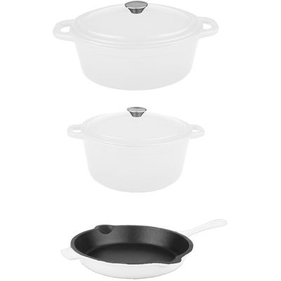 BergHOFF - Neo 5-Piece Cast Iron Cookware Set - White - 2220014