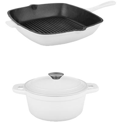 BergHOFF - Neo 3-Piece Cast Iron Cookware Set - White - 2220015