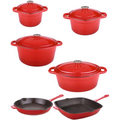 BergHOFF - Neo 10-Piece Cast Iron Cookware Set - Red - 2220017