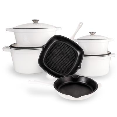 BergHOFF - Neo 10-Piece Cast Iron Cookware Set - White - 2220018