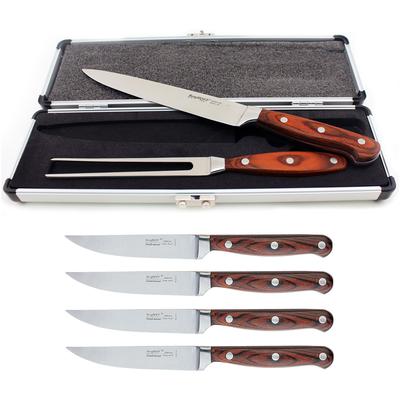 BergHOFF - Pakka Wood 7-Piece Stainless Steel Steak and Carving Knife Set - 2220080