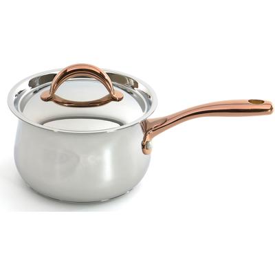 BergHOFF - Ouro Gold 2.5qt. 18/10 Stainless Steel 6.25" Saucepan with Stainless Steel Lid - 2220156