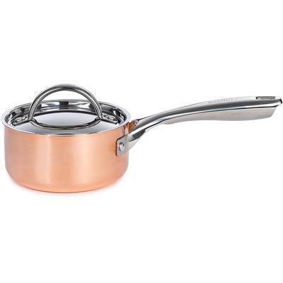 BergHOFF - Vintage Tri-Ply 1qt. Polished Copper 5.5" Saucepan with Lid - 2220250