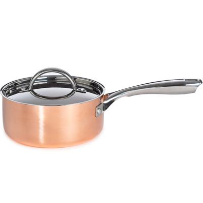 BergHOFF - Vintage Tri-Ply 2qt. Polished Copper 7" Saucepan with Lid - 2220251