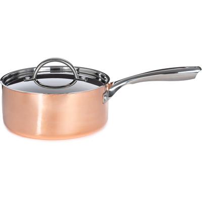 BergHOFF - Vintage Tri-Ply 3qt. Polished Copper 8" Saucepan with Lid - 2220252