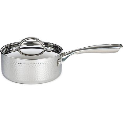 BergHOFF - Vintage Tri-Ply 2qt. 18/10 Hammered Stainless Steel 7" Saucepan with Lid - 2220257