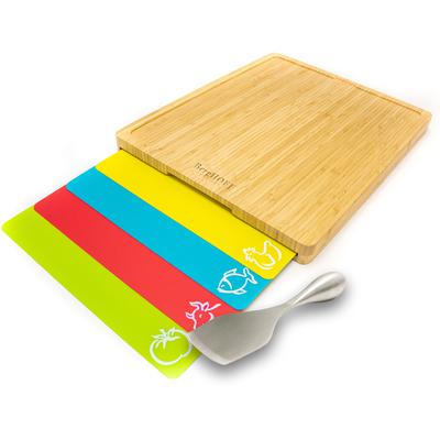 BergHOFF - Aaron Probyn 5-Piece Multicolor Cheese Knife and Bamboo Board Set with Inserts - 2220280