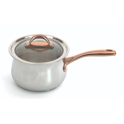 BergHOFF - Ouro Gold 2.5qt. 18/10 Stainless Steel 6.25" Saucepan with Glass Lid - 2220285