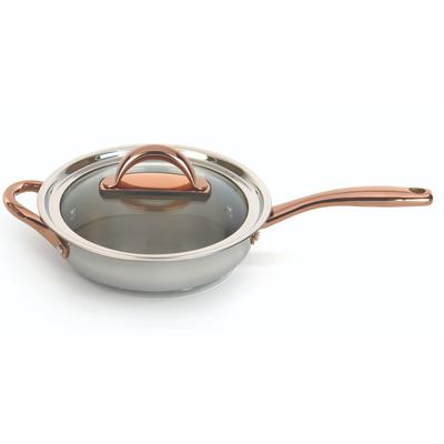 BergHOFF - Ouro Gold 3.1qt. 18/10 Stainless Steel 9.5" Deep Skillet with Glass Lid - 2220291
