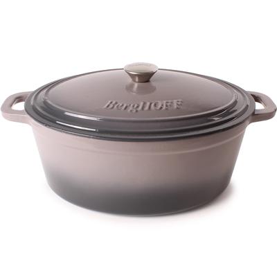 BergHOFF - Neo Cast Iron 5qt. Oval Dutch Oven 11.5" with Lid - Oyster - 2220307