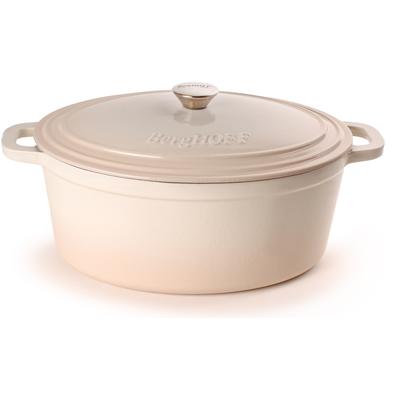 BergHOFF - Neo Cast Iron 5qt. Oval Dutch Oven 11.5" with Lid - Meringue - 2220313