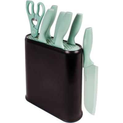 BergHOFF - Leo 8-Piece Stainless Steel Kitchen Knife Set with Universal Knife Block - Mint - 2220333