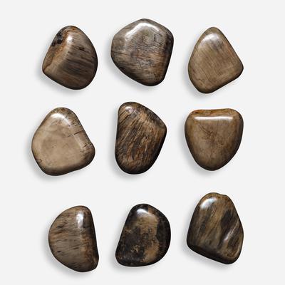 Uttermost - Set of 9 Pebbles Wood Wall D√É¬©cor - Walnut - 4323