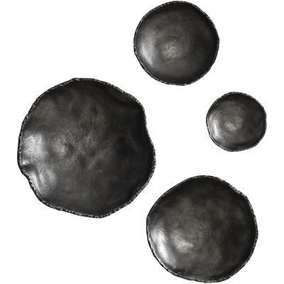 Uttermost - Set of 4 Lucky Coins Metal Wall Bowls - Antiqued Nickel - 4344