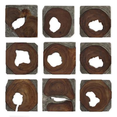 Uttermost - Set of 9 Jungle Wood Paneled Wall Art - 4349