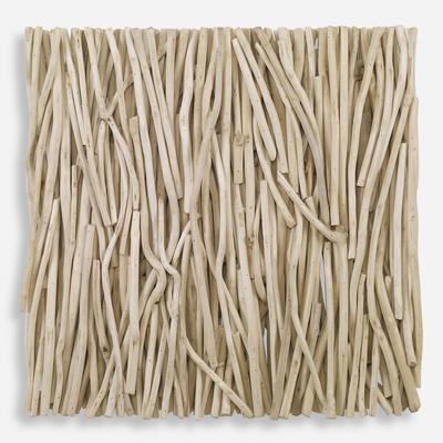 Uttermost - Gathered Teak Square Wall D√É¬©cor - Bleached - 4352