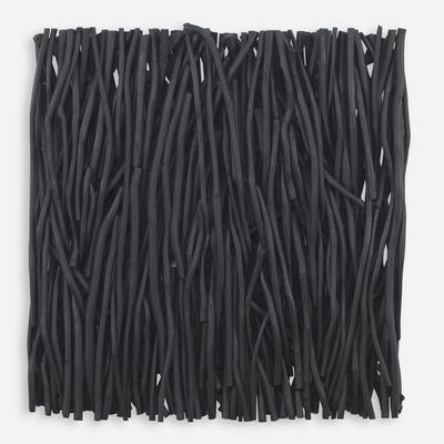 Uttermost - Gathered Teak Square Wall D√É¬©cor - Black - 4353