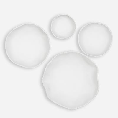 Uttermost - Set of 4 Lucky Coins Metal Wall Bowls - Matte White - 4362