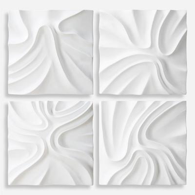 Uttermost - Set of 4 Snowdrift Sculpted Wall D√É¬©cor - 4368