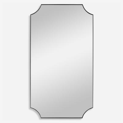Uttermost - Lennox Scalloped Corner Mirror - Satin Black - 9709