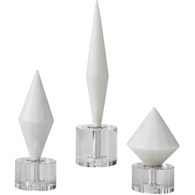 Uttermost - Alize White Stone Sculptures - Set of 3 - 17580