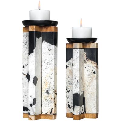 Uttermost - Illini Stone Candleholders - Set of 2 - 17746