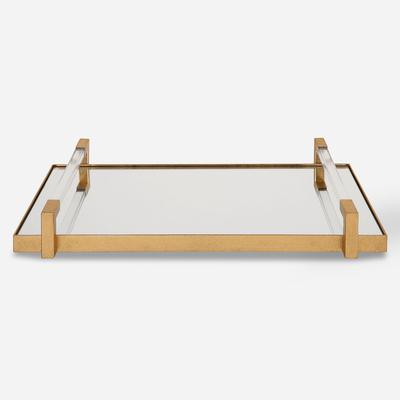 Uttermost - Deki Mirrored Tray - Antiqued Gold Leaf - 18083