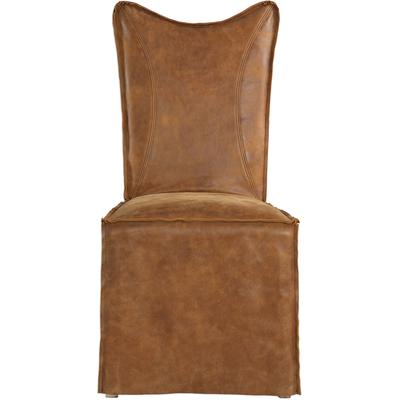 Uttermost - Set of 2 Delroy Armless Chairs - Cognac - 23447-2