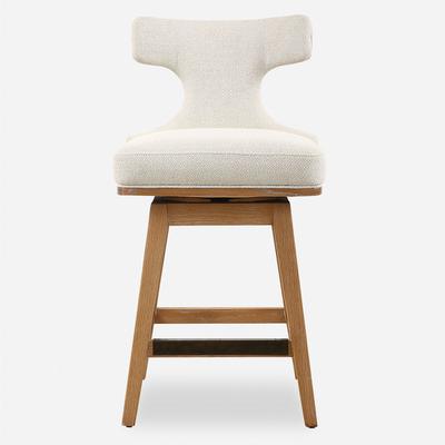 Uttermost - Klismos Fabric Counter Stool - Off-White - 23871