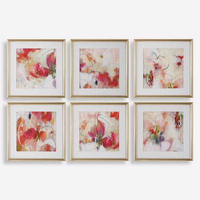 Uttermost - Set of 6 Fresh Start Red Abstract Prints - 32340