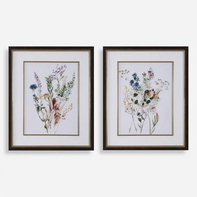 Uttermost - Set of 2 Delicate Flowers Framed Prints - 32341