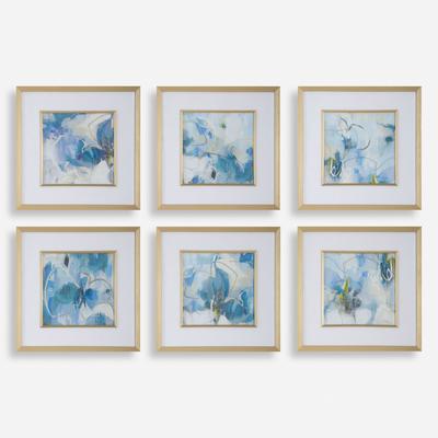 Uttermost - Set of 6 Fresh Start Blue Abstract Prints - 32354