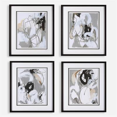 Uttermost - Set of 4 Tangled Threads Abstract Framed Prints - 41419