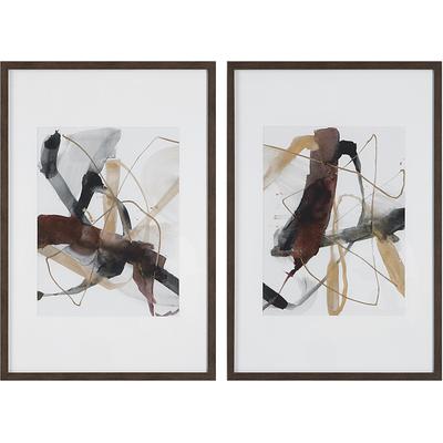 Uttermost - Set of 2 Burgundy Interjection Abstract Prints - 41440