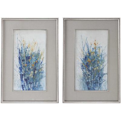 Uttermost - Indigo Florals Framed Art - Set of 2 - 41558