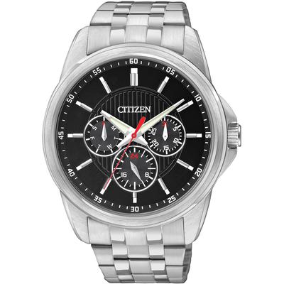 Citizen - Men's Stainless Steel Quartz Watch with Black Dial - AG8340-58E