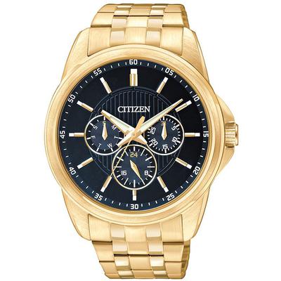 Citizen - Men's Gold-Tone Stainless Steel Quartz Watch with Black Dial - AG8342-52L