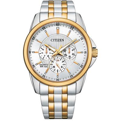 Citizen - Men's Quartz Watch with Two-Tone Stainless Steel Band and Silver Dial - AG8346-51A