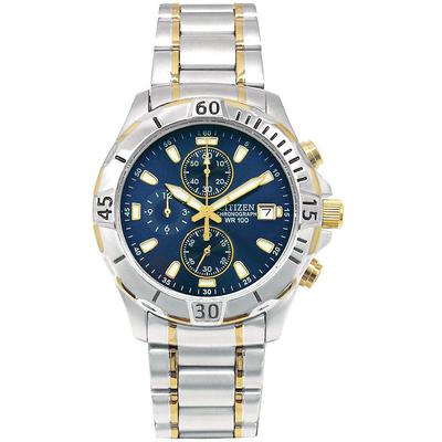 Citizen - Men's Two-Tone Stainless Steel Quartz Watch with Blue Dial - AN3394-59L