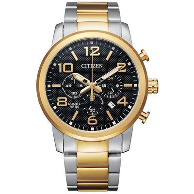 Citizen - Men's Two-Tone Quartz Watch with Black Dial - AN8054-50E