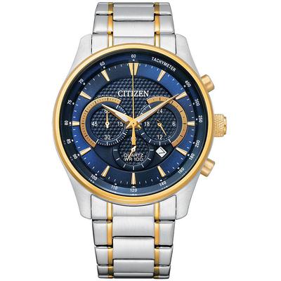 Citizen - Men's Two-Tone Stainless Steel Quartz Chronograph Watch with Blue Dial - AN8194-51L