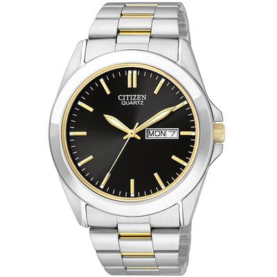 Citizen - Men's Two-Tone Stainless Steel Quartz Watch with Black Dial - BF0584-56E