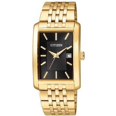 Citizen - Men's Gold-Tone Stainless Steel Quartz Watch with Black Dial - BH1673-50E