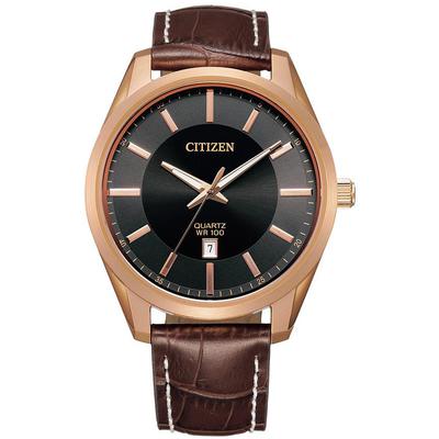 Citizen - Men's Rose Gold-Tone Quartz Watch with Black Dial - BI1033-04E