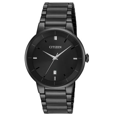 Citizen - Men's Black Ion-Plated Stainless Steel Quartz Watch with Black Dial - BI5017-50E