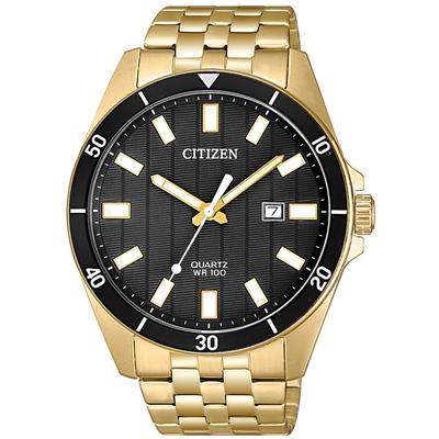 Citizen - Men's Gold-Tone Quartz Watch with Black Dial - BI5052-59E