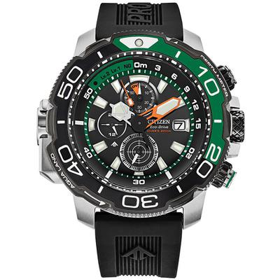 Citizen - Men's Eco-Drive Promaster Aqualand Dive Watch with Black Poly Strap and Green Accents - BJ2168-01E