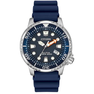 Citizen - Men's Promaster Professional Diver Eco-Drive Watch with Dark Blue Polyurethane Strap - BN0151-09L